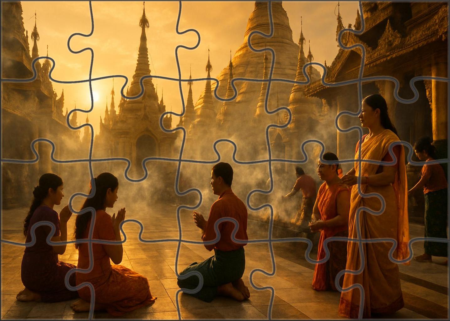 Shwedagon Pagoda Yangon Myanmar Recognized By 7035 Globally As A Gilded Spiritual Landmark Unique Puzzle Design