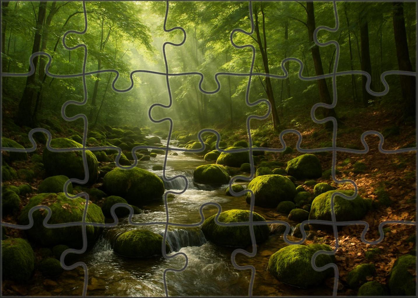 Mossy Forest Stream Puzzle Collection