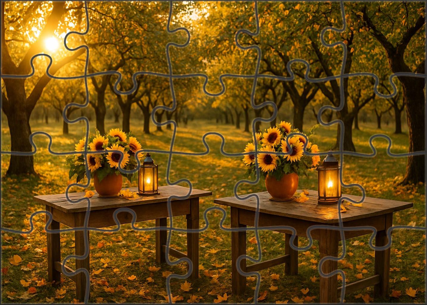 Golden Autumn Orchard Gathering Puzzle For Adults
