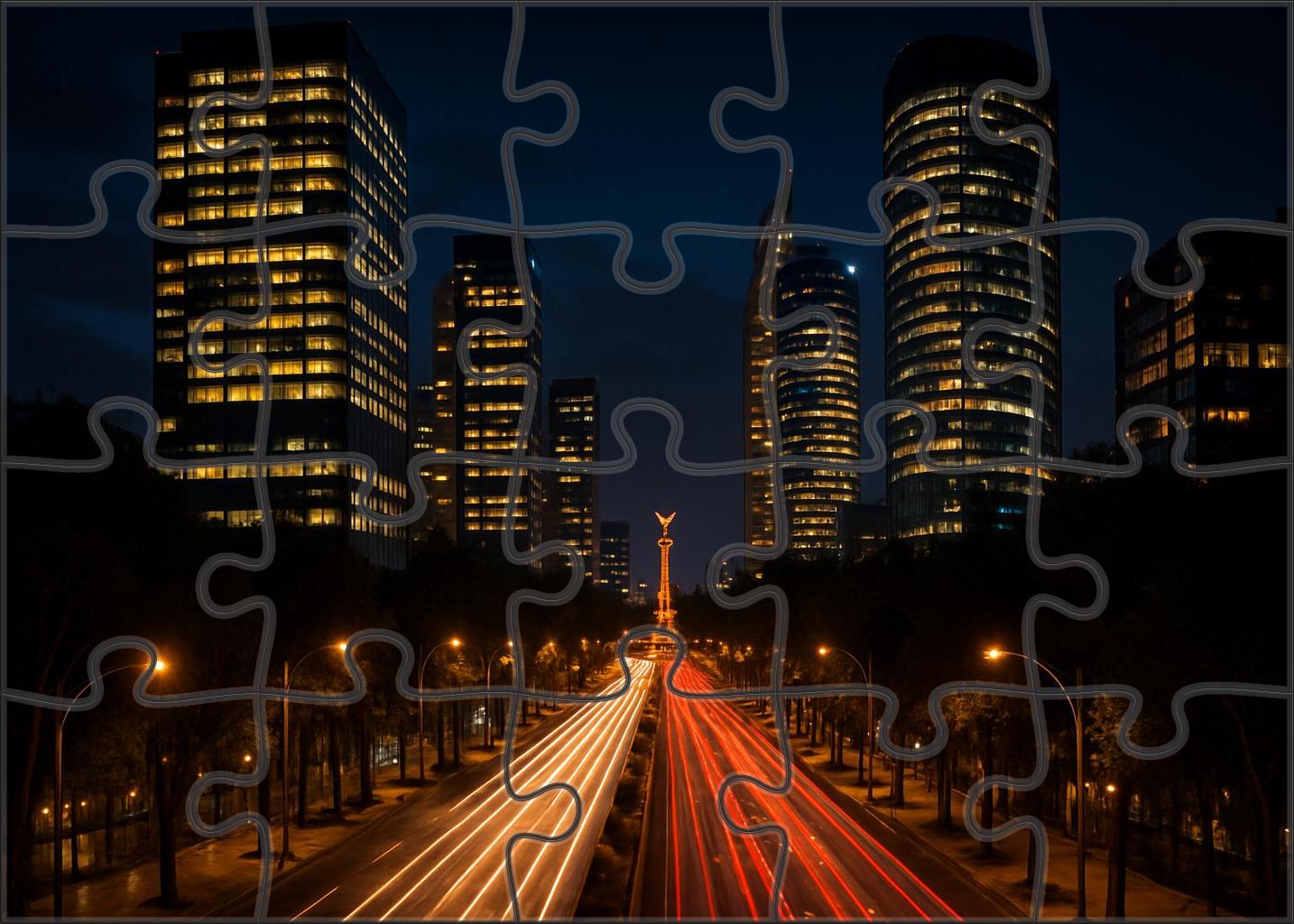 Mexico City Reforma Skyline Dynamic Avenue Of Modernism 100 Piece Puzzle