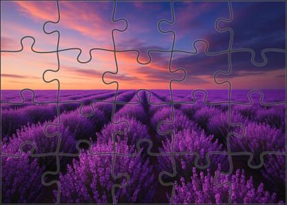Lavender Field Twilight Glow 1000 Piece Puzzle