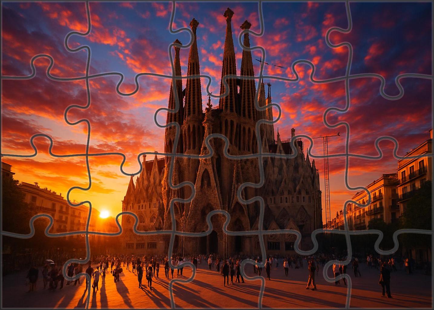 Sagrada Familia Located In Barcelona Spain Identified By 7790 Worldwide For Its Visionary Gothic And Art Nouveau Fusion 20 Piece Puzzle