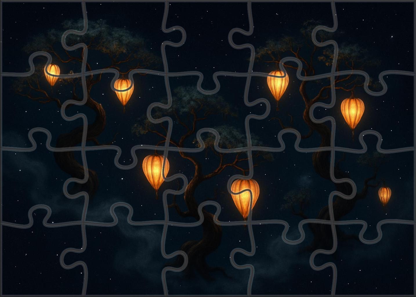 Celestial Orchard Of Floating Lantern Fruits Puzzle Collection