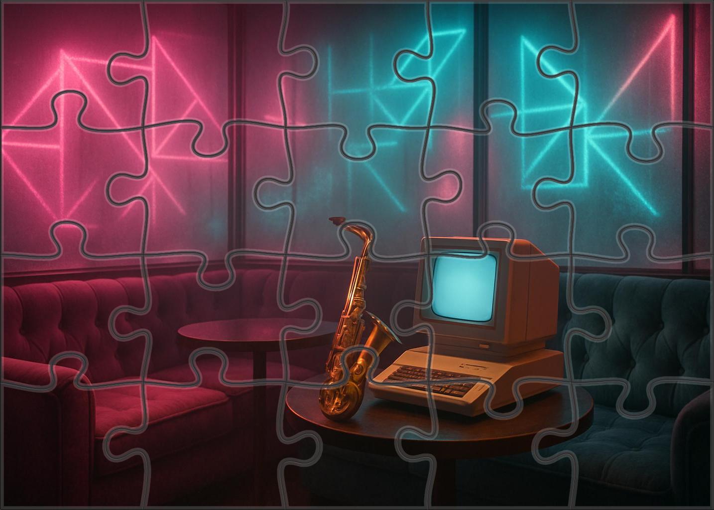 Dreamwave Lounge Revival Smooth Jazz And Vaporwave Fusion Puzzle Collection