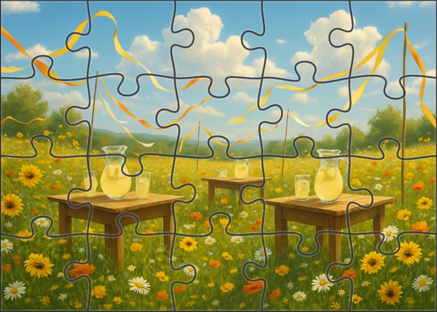 Lush Summer Meadow Fest Unique Puzzle Design