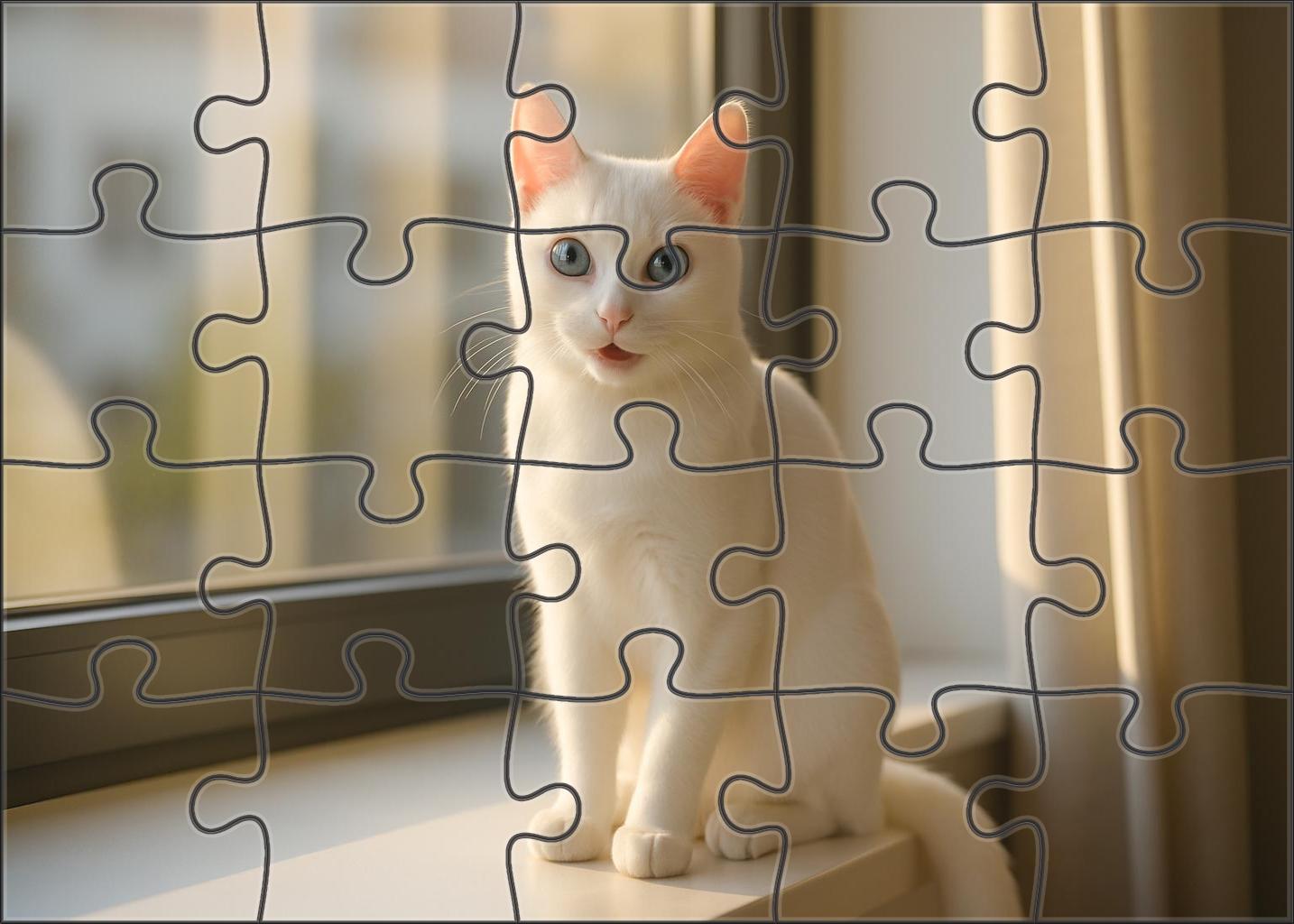 Ivory Moonbeam Sleek White Shorthair With Playful Intelligence Puzzle Fun