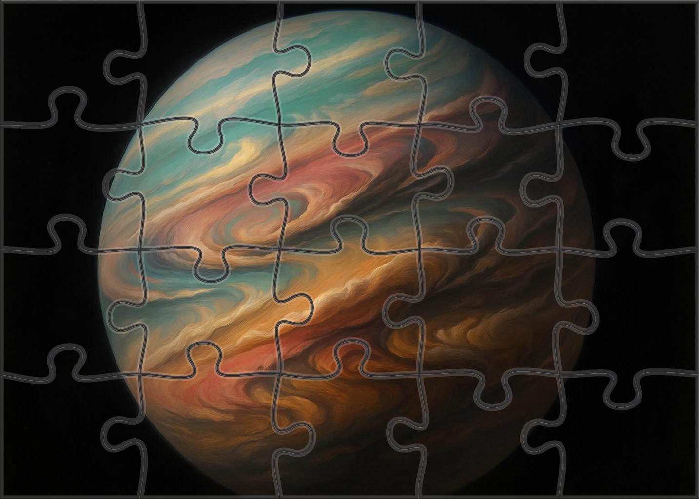 Iridescent Cyclonic Gas Bands Unique Puzzle Design