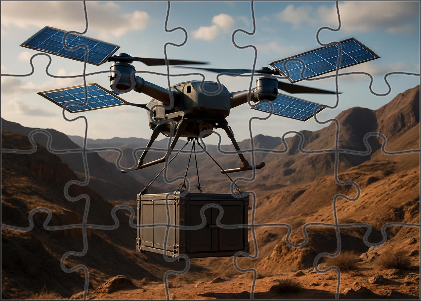 Hybrid Solar-electric Cargo Drone 300 Piece Puzzle