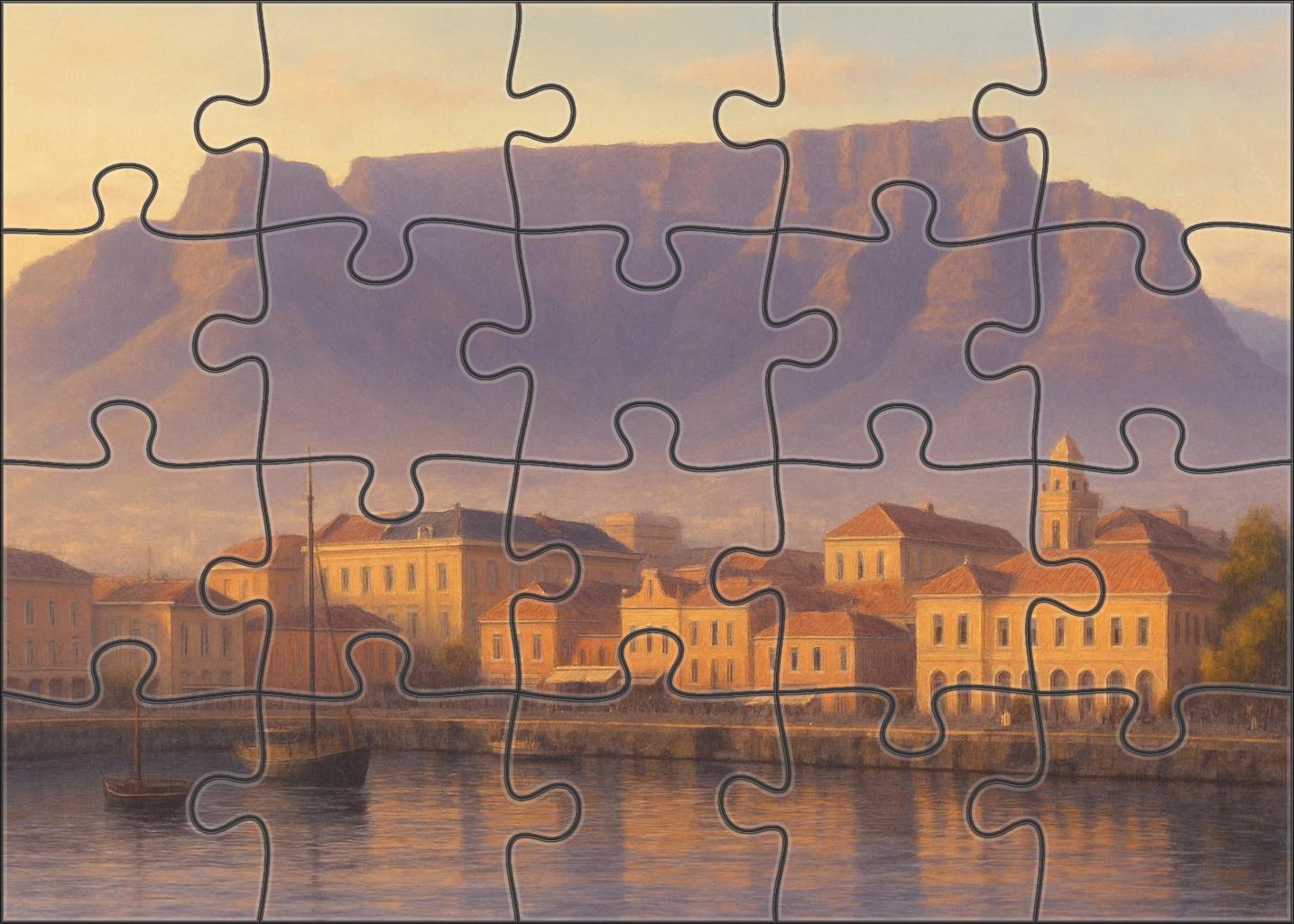 Cape Town Waterfront Skyline Table Mountains Majestic Urban Backdrop Large Format Puzzle