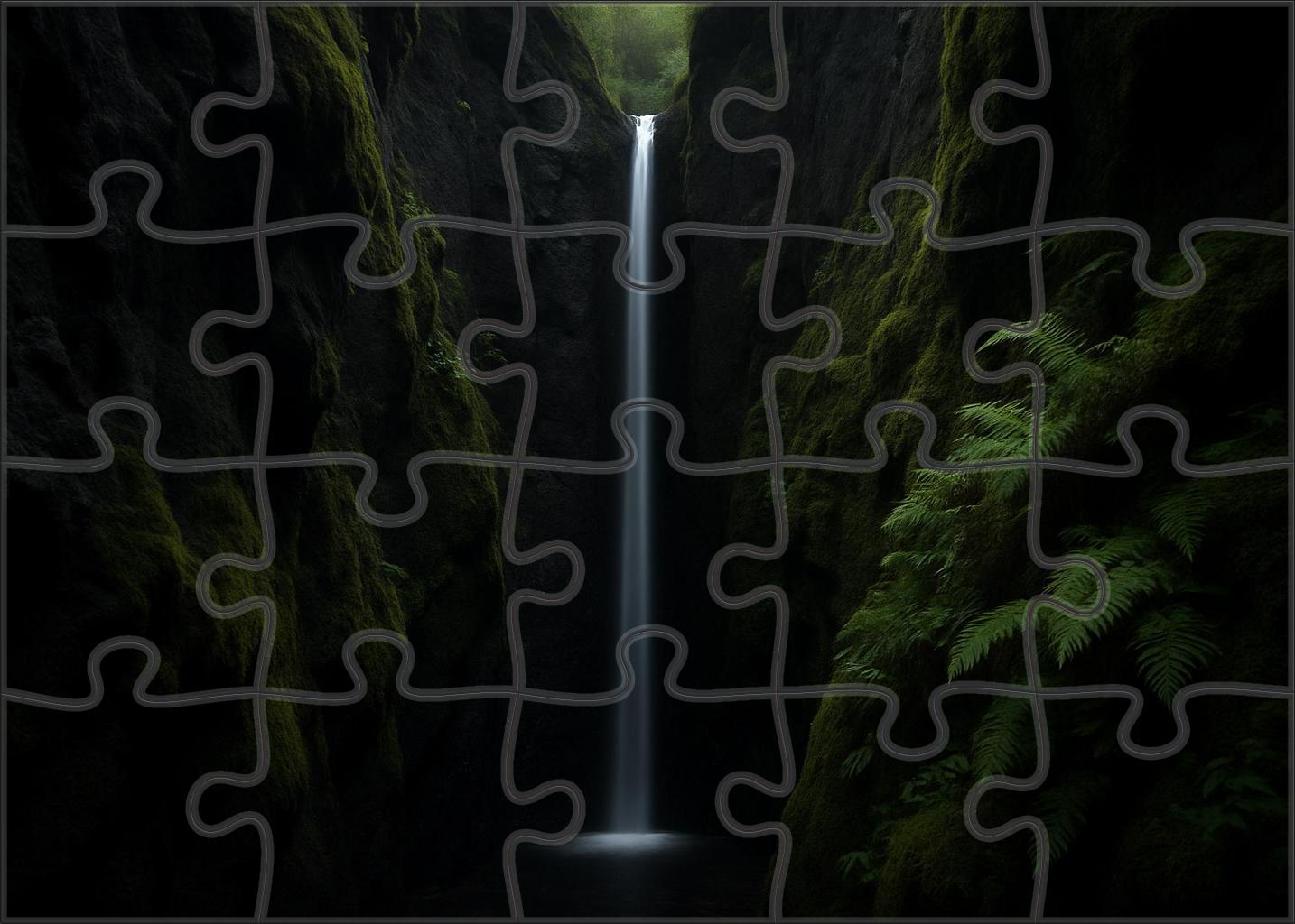 Silent Ebony Cascade Large Format Puzzle