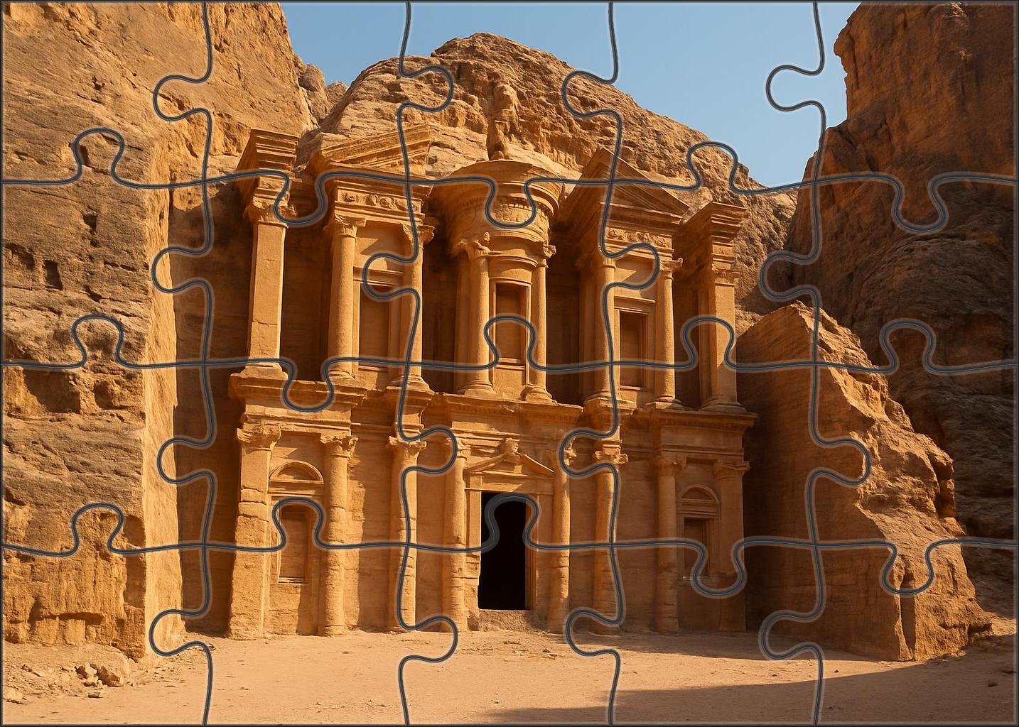 Petra Treasury Wadi Musa Jordan Identified By 8011 Globally As A Rose-red Sandstone Wonder Unique Puzzle Design