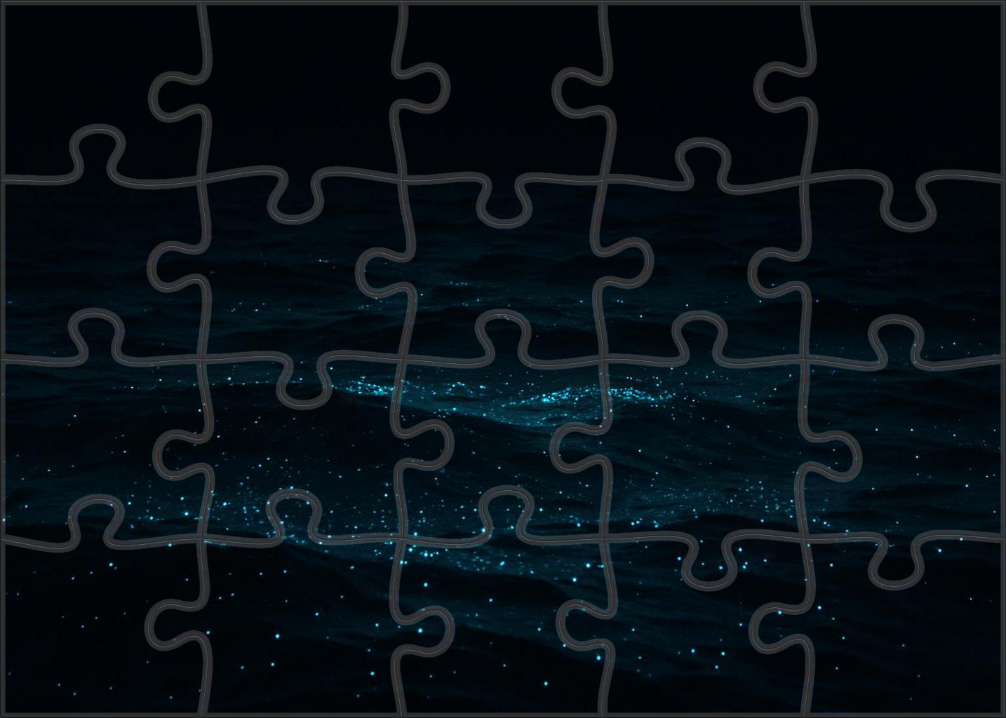 Phosphorescent Open Water Drift Bioluminescence In The Epipelagic Zone 20 Piece Puzzle