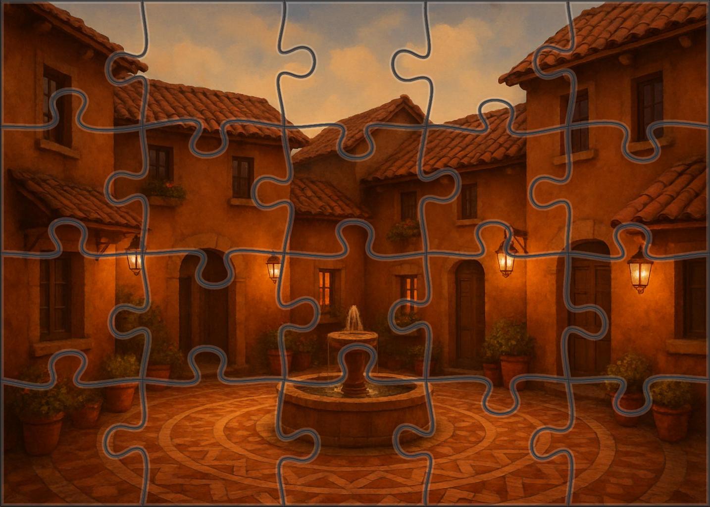 Sunlit Terracotta Court Puzzle Fun