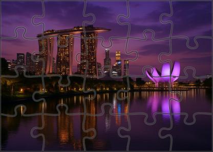 Singapore Marina Bay Skyline Futuristic And Green Urban Vision Mini Puzzle