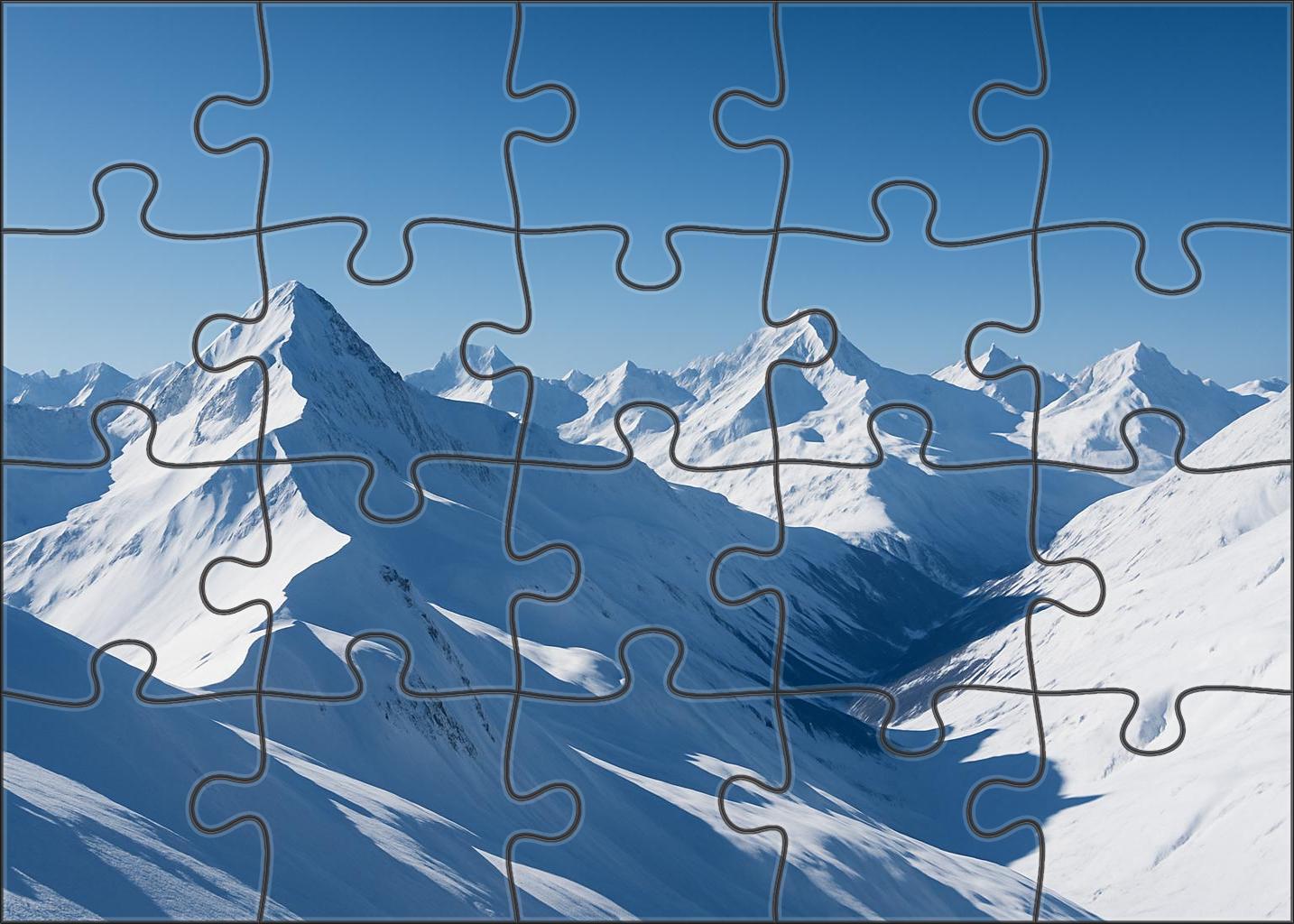 Snow-capped Highland Vista Easy Puzzles