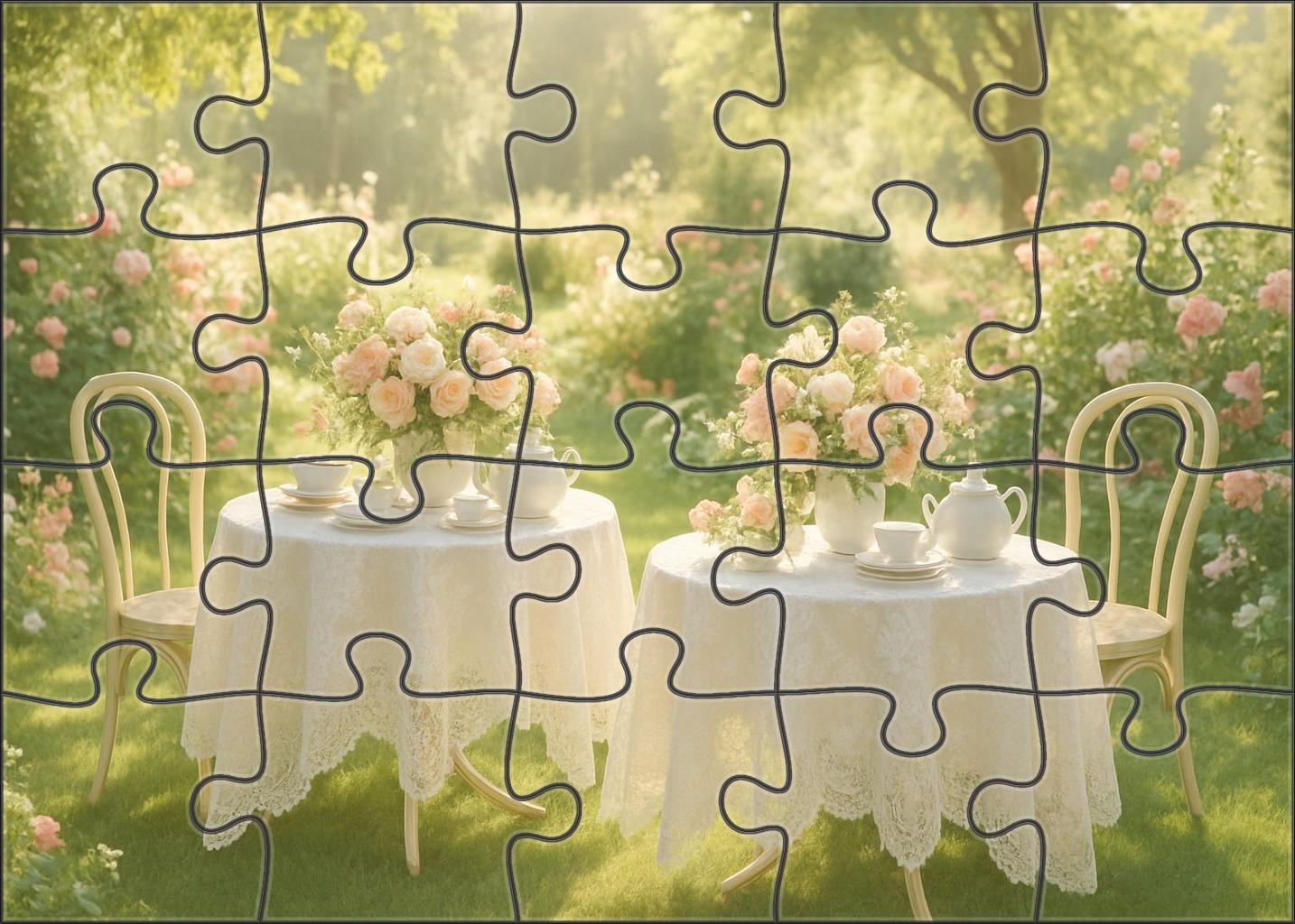 Springtime Garden Tea Soiree Puzzle For Adults
