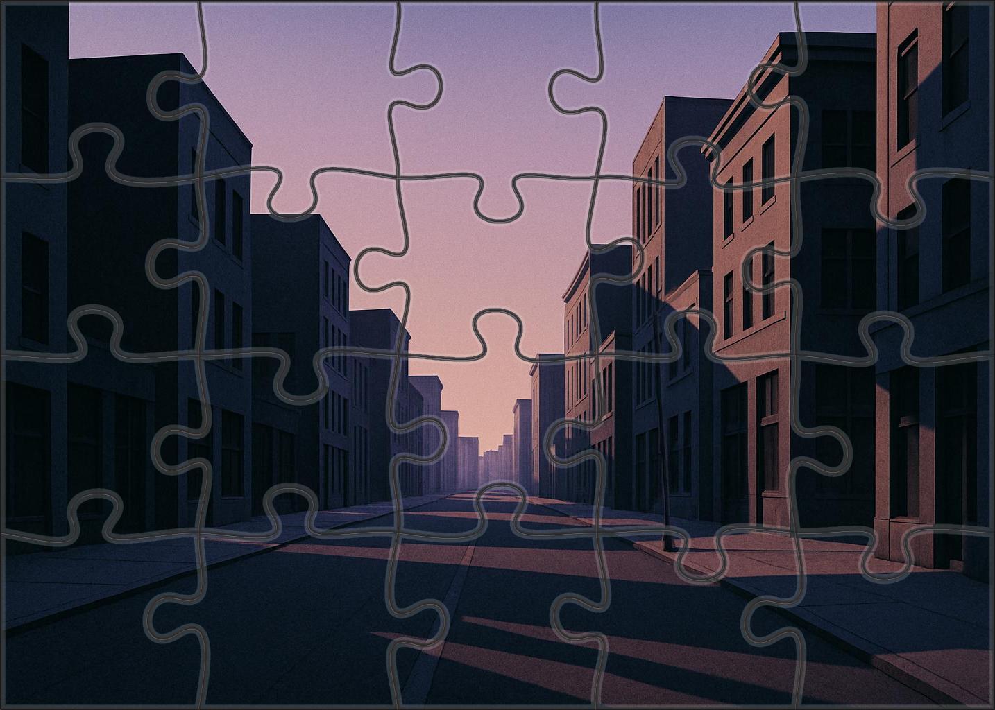 Silent City At Dusk Puzzle For Adults
