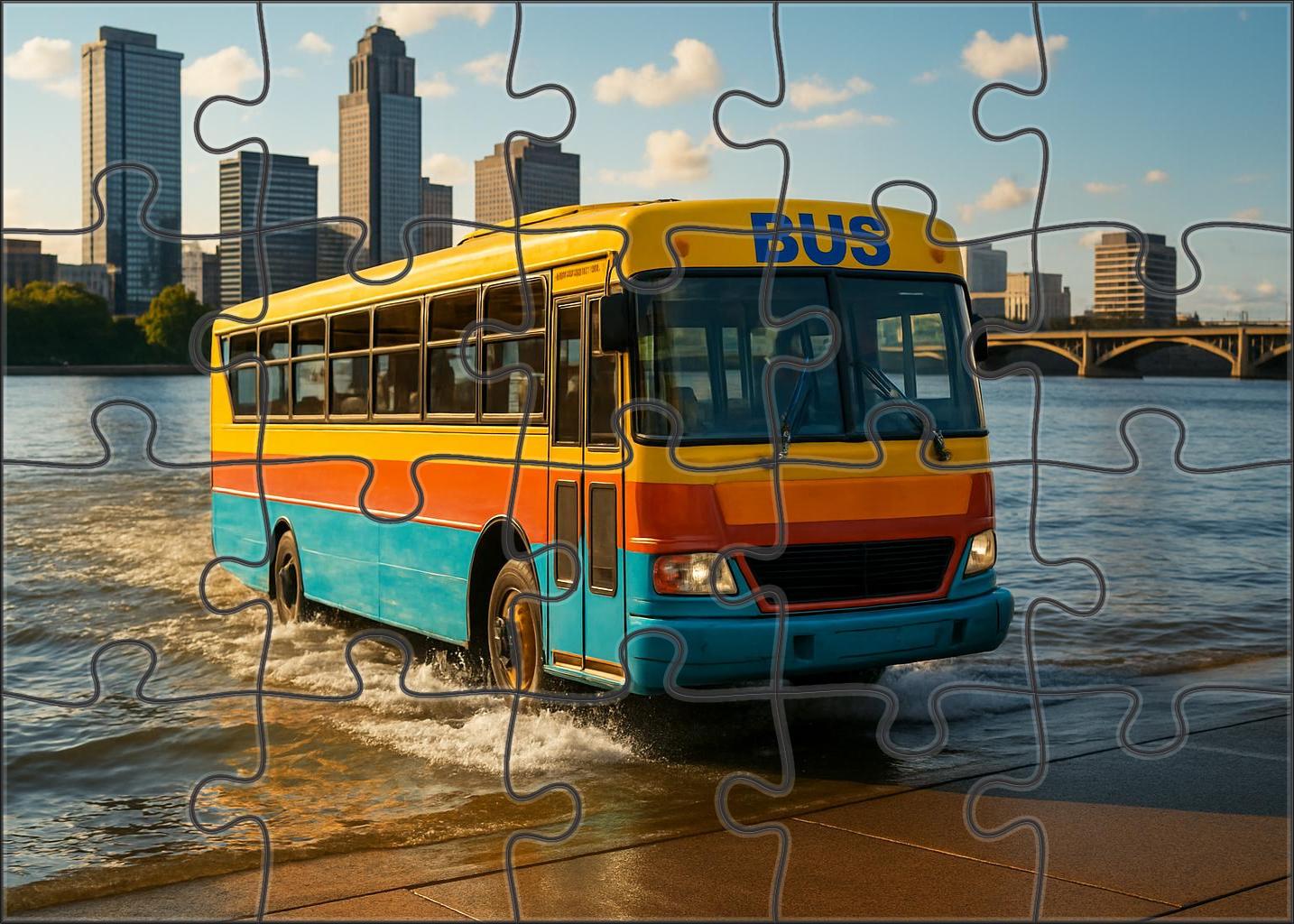 Amphibious Electric Bus 300 Piece Puzzle