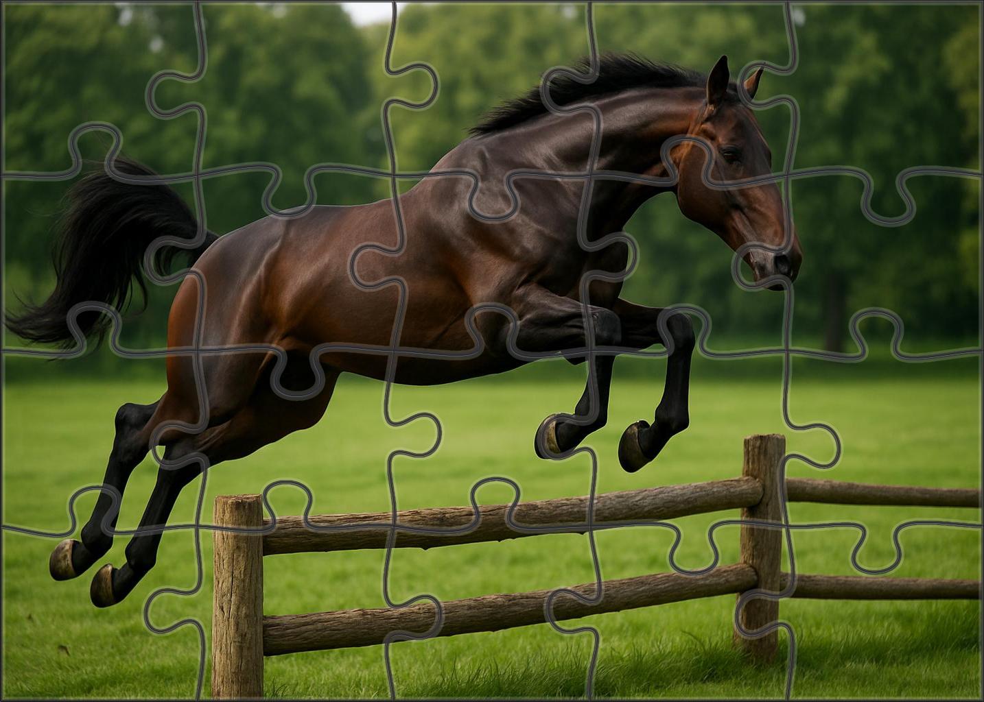 Sapphire Ridge Hunter Sleek Dark Bay Mare With Graceful Precision Custom Jigsaw Puzzle