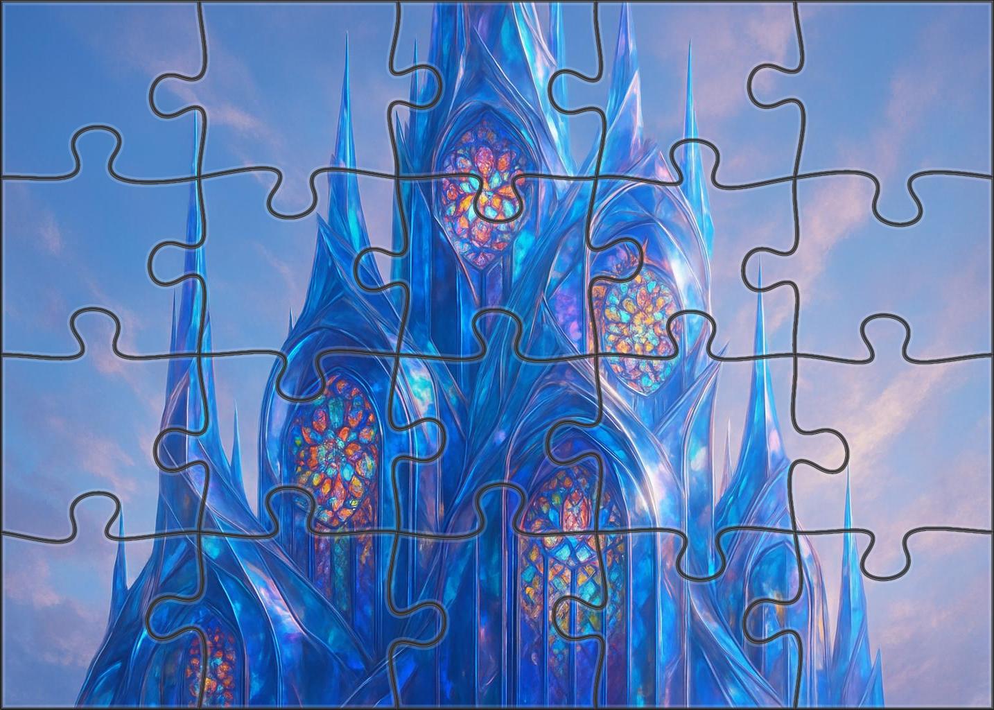 The Glass Cathedral Fractured Light Through Transparent Spires Unique Puzzle Design
