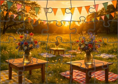 Sunset Meadow Festival Puzzle Fun