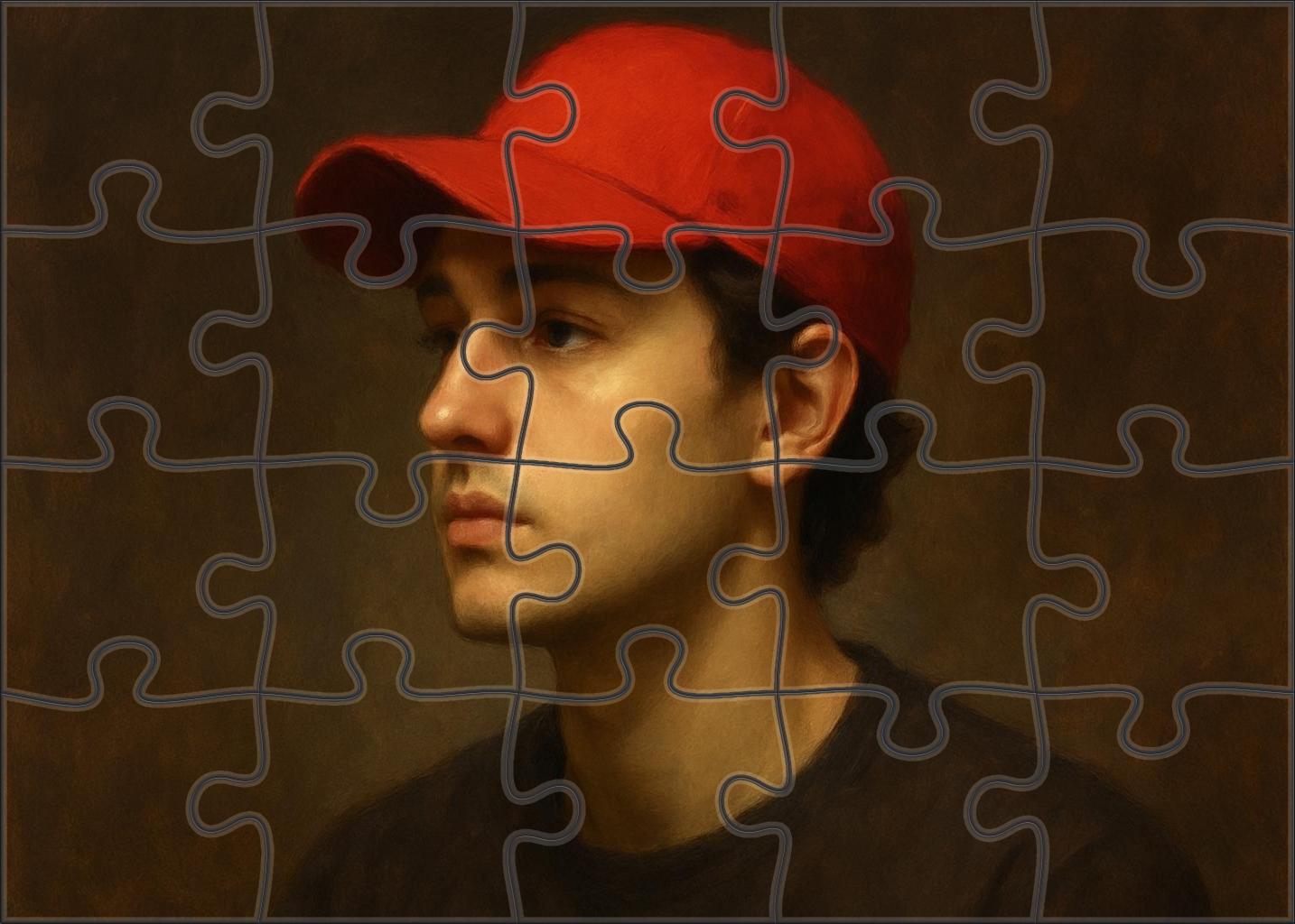 Portrait Of A Young Man With A Red Cap Mini Puzzle