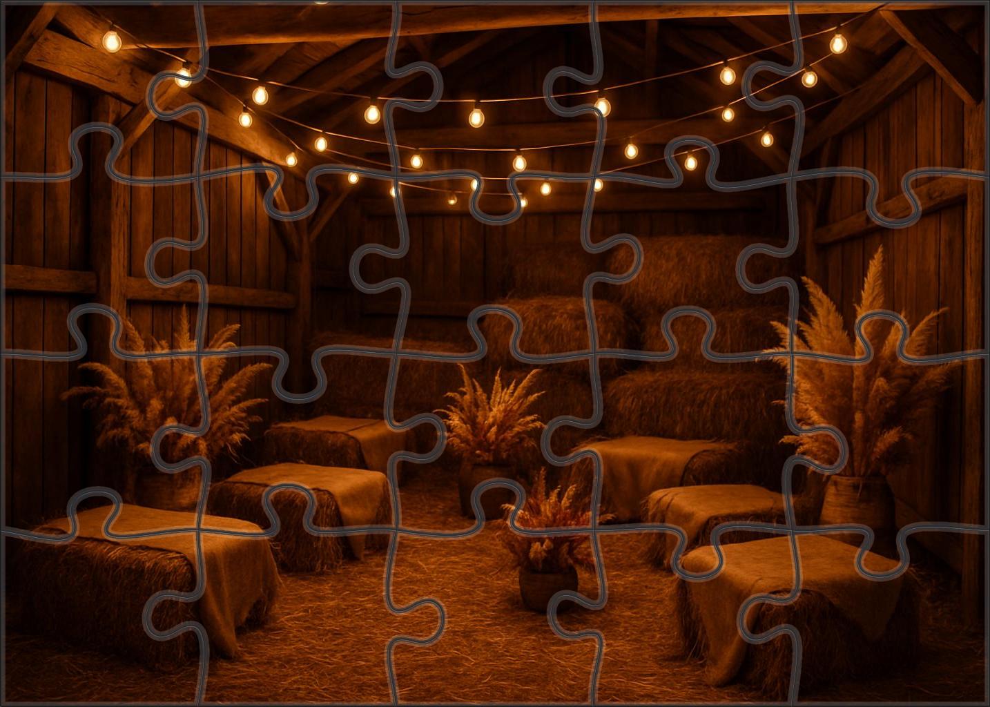 Amber Hayloft Celebration Twine Lights And Rustic Elegance Puzzle Fun