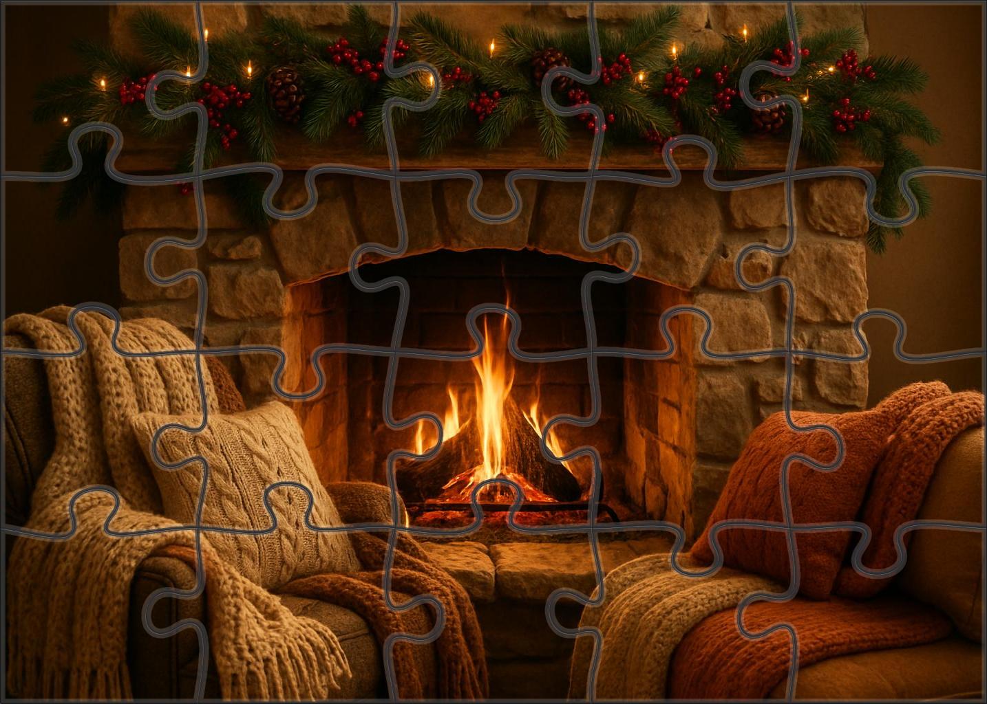 Winter Hearth Glow Unique Puzzle Design
