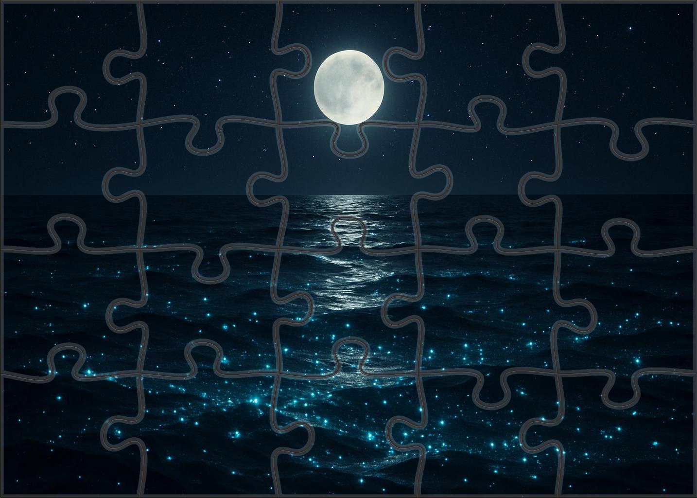 Moonlit Bioluminescent Drift 300 Piece Puzzle