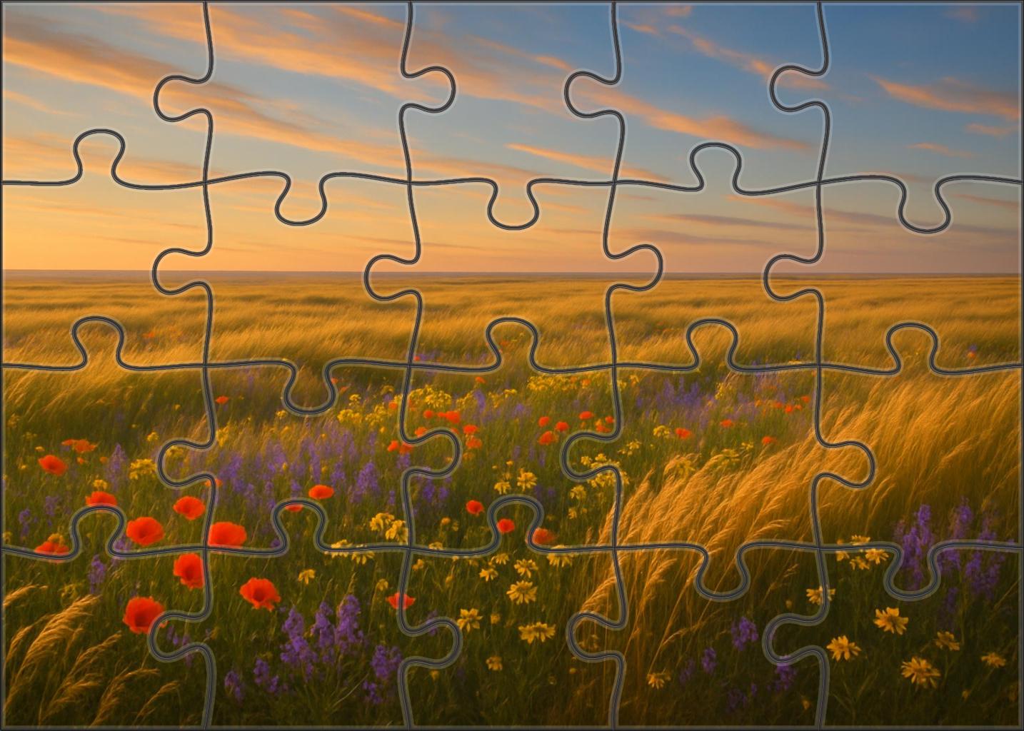 Golden Prairie Meadow Easy Puzzles
