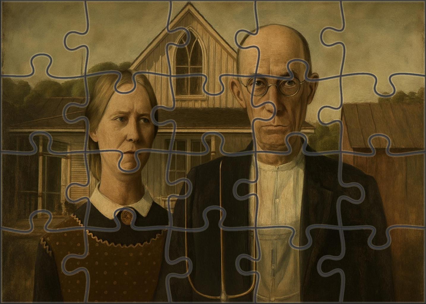 American Gothic Premium Puzzle Pieces