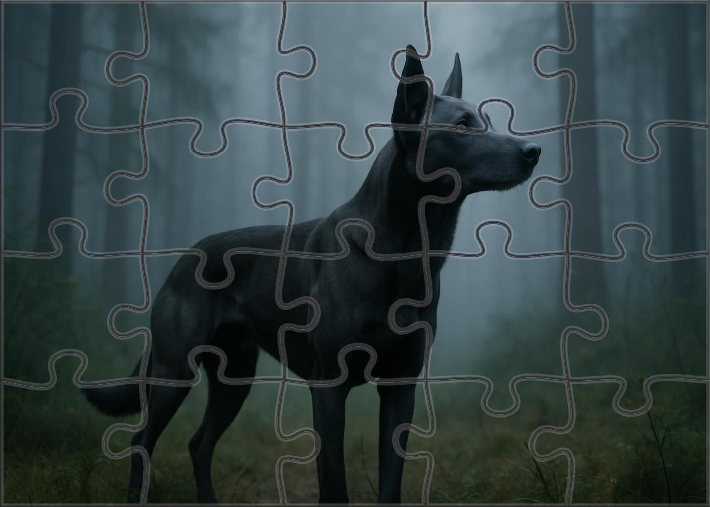 Charcoal Drift Dark Gray Tracker With Keen Scent And Steady Temperament 200 Piece Puzzle