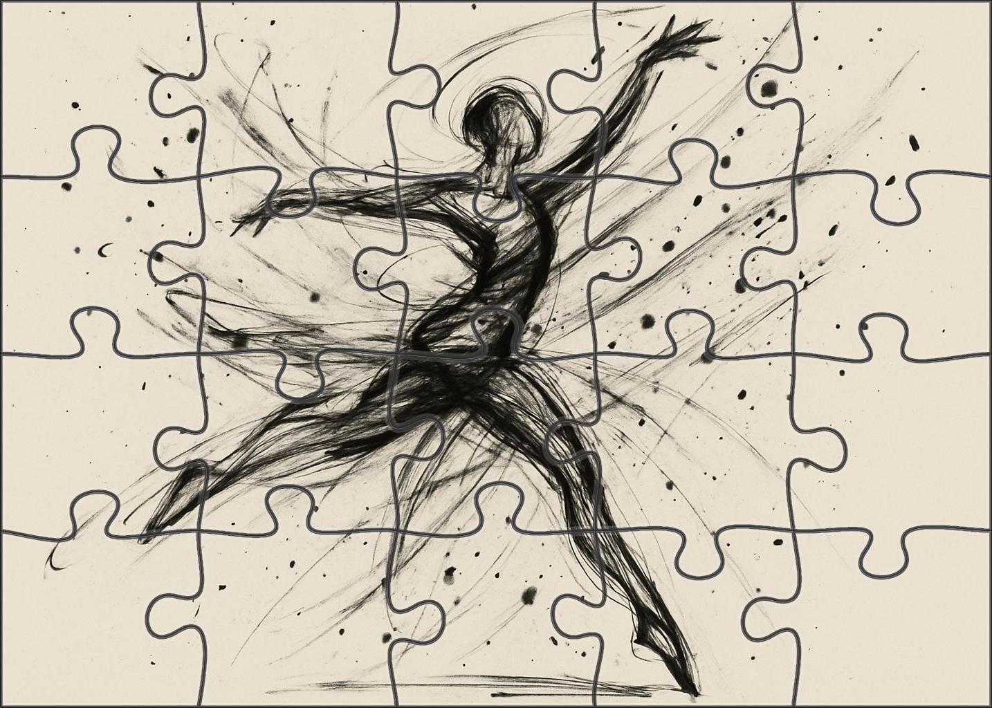 Dynamic Figure Gesture Energetic Ink Lines Conveying Movement And Form 1000 Piece Puzzle