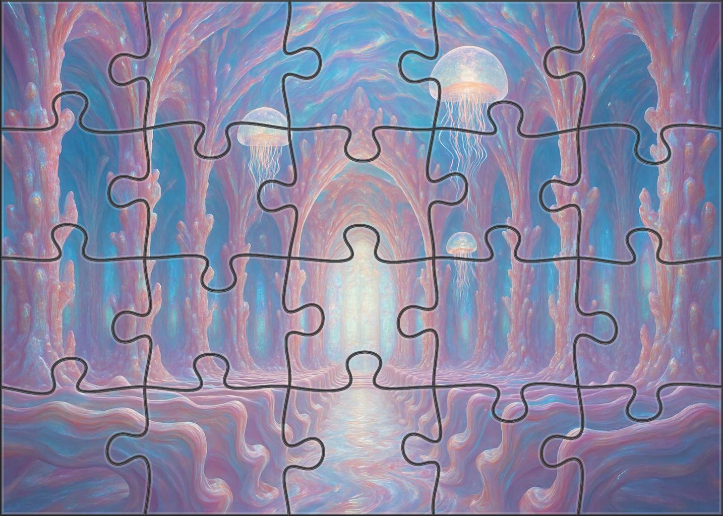 The Coral Cathedral Beneath Liquid Skies Puzzle For Adults