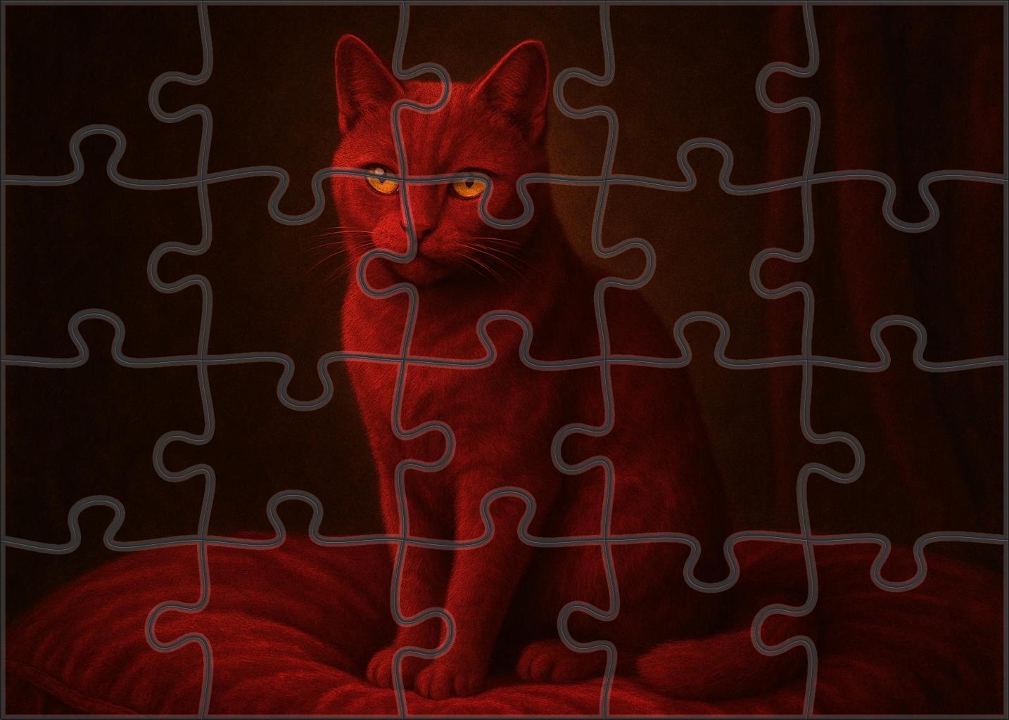 Velvet Ember Luxuriously Soft Coat With Deep Red Highlights Mini Puzzle