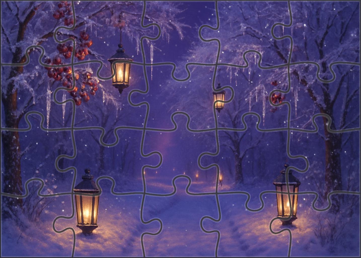 Twilight Ice Garden Premium Puzzle Pieces