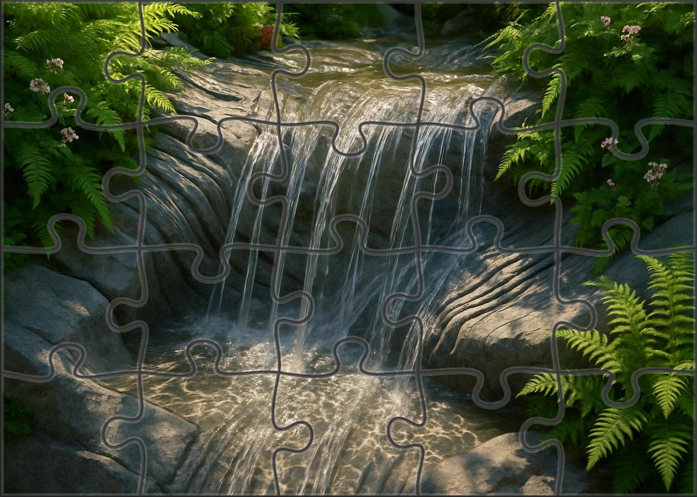 Silver Lace Cascade Premium Puzzle Pieces