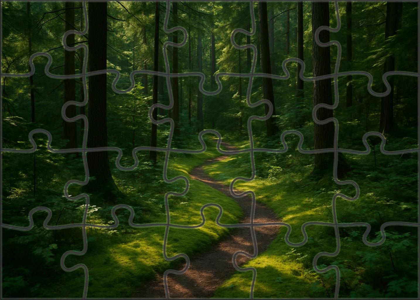 Mossy Woodland Pathway Premium Puzzle Pieces