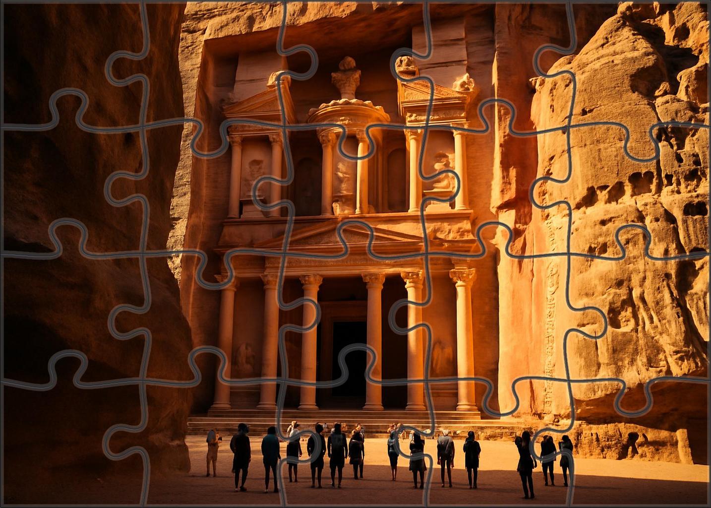 Petra Treasury Found In Ma'an Governorate Jordan Recognized By 6958 Worldwide As A Carved Sandstone Masterpiece Easy Puzzles
