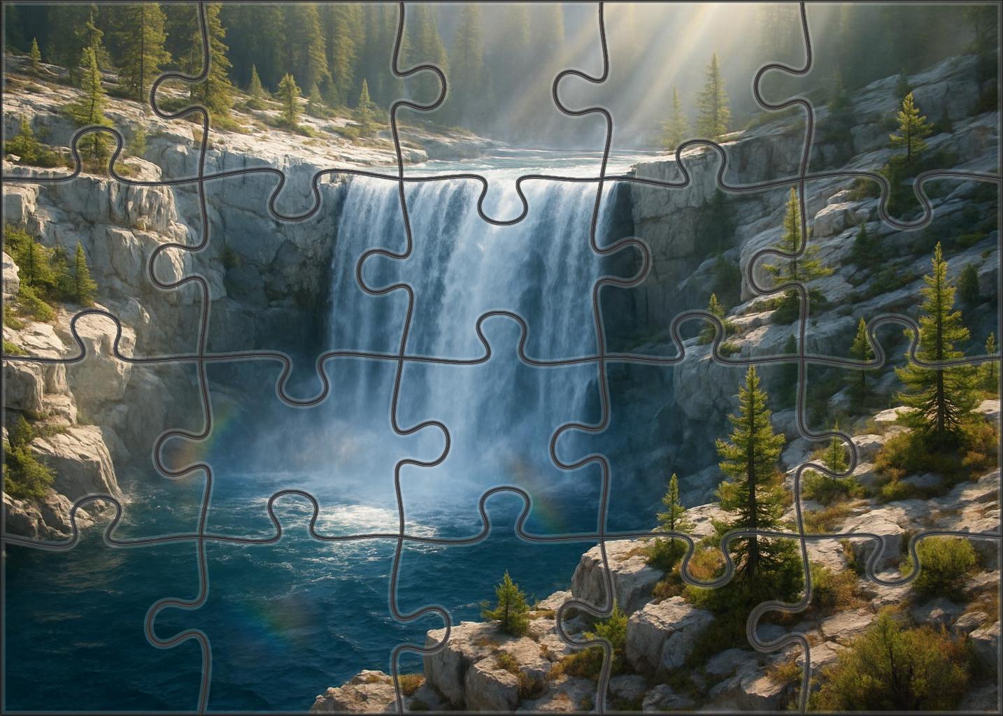 Shimmering Quartzfall Large Format Puzzle