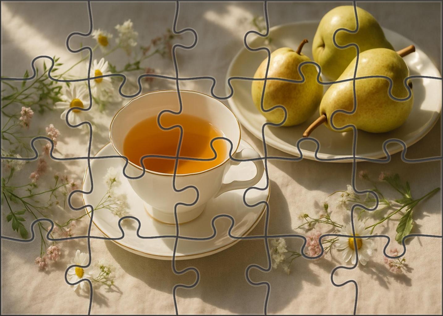 Sunlit Meadow White Tea Puzzle Fun