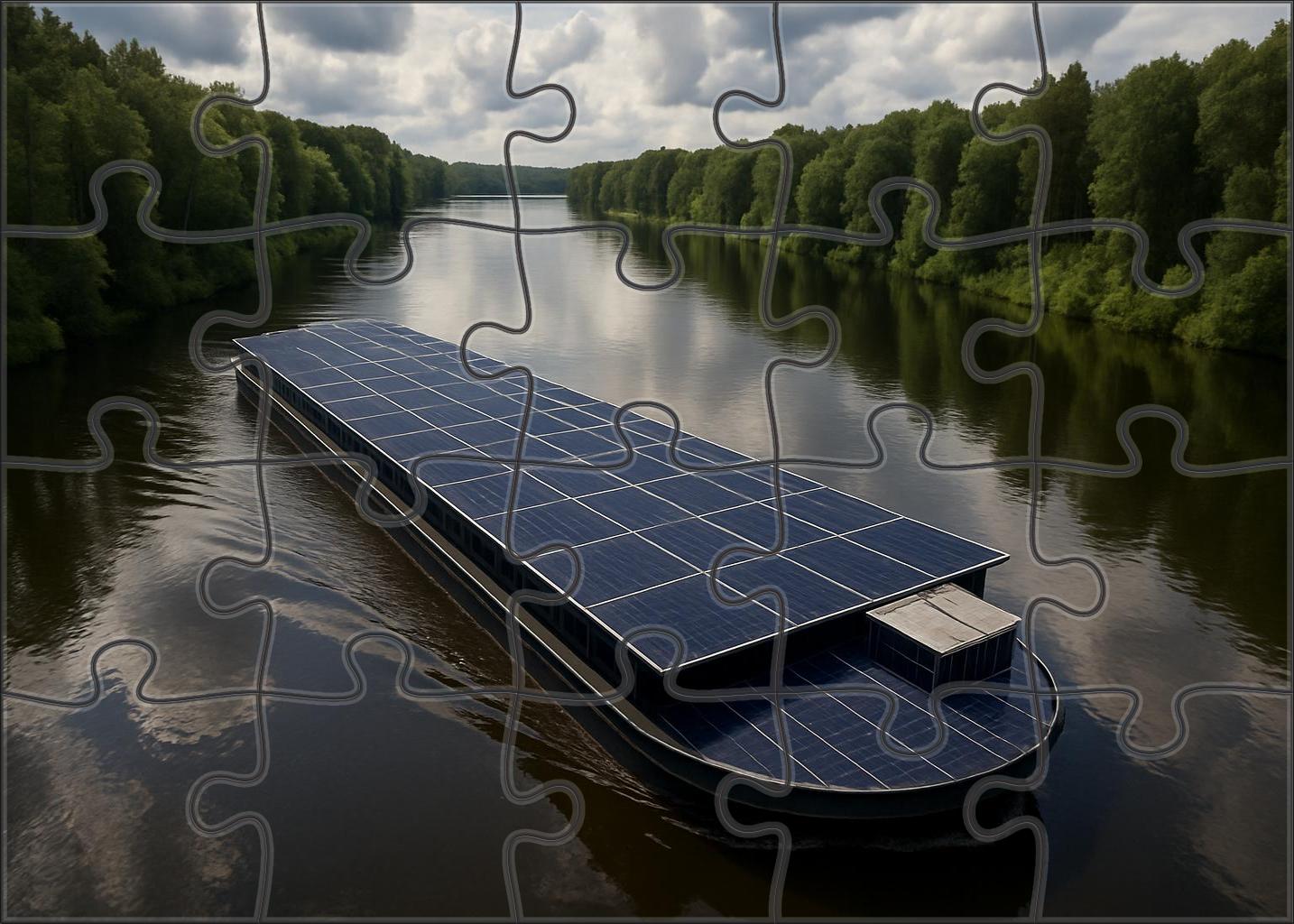 Solar-powered Cargo Barge 100 Piece Puzzle