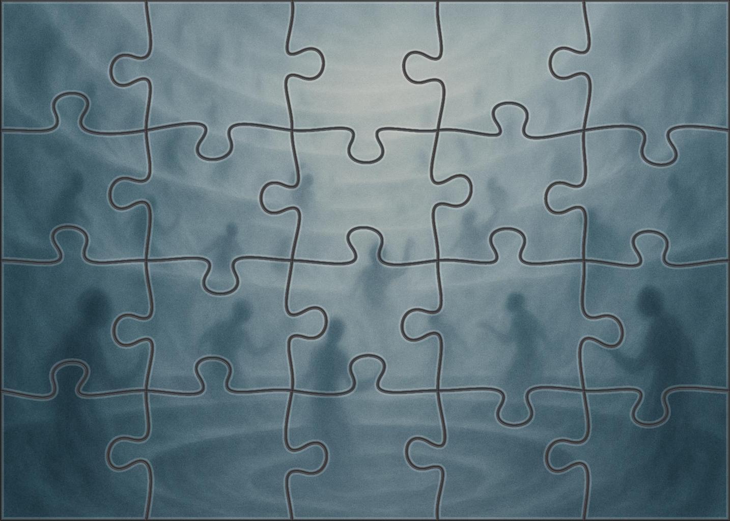 The Silhouette Theater Shadows Dancing On Endless Walls Of Mist Unique Puzzle Design