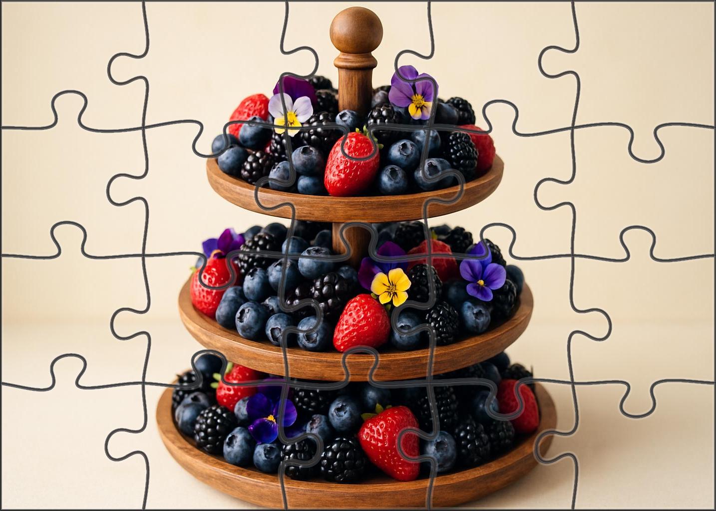 Berry Orchard Fantasy Layered Berries With Edible Flower Petals Puzzle Challenge