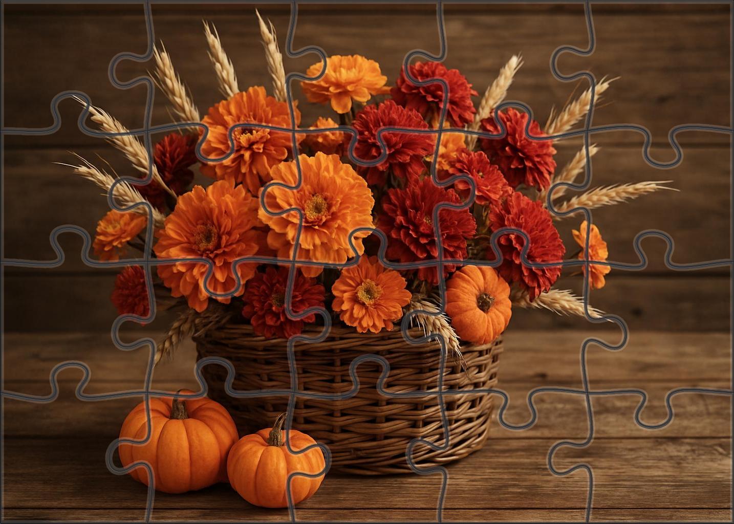 Rustic Autumn Bounty Basket Challenging Puzzles