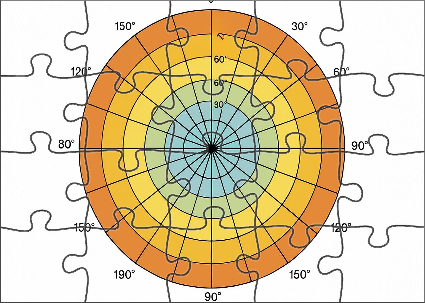Polar Projection Starburst Map 50 Piece Puzzle