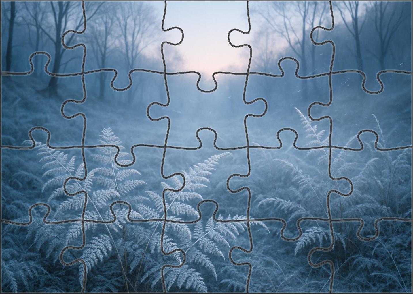 Frosted Fern Hollow Unique Puzzle Design