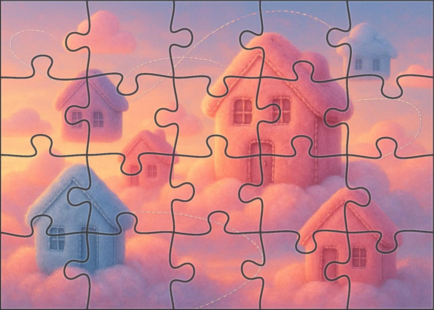 The Patchwork Cloud Village Puzzle Collection