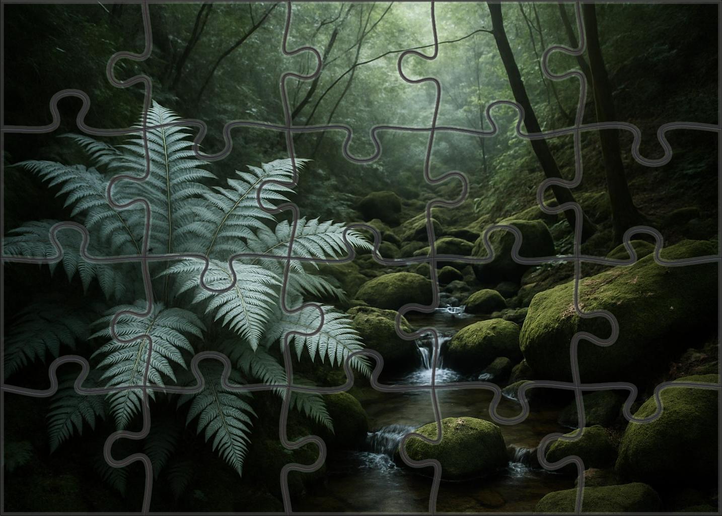 Veiled Hollow Of Silver Ferns Custom Jigsaw Puzzle