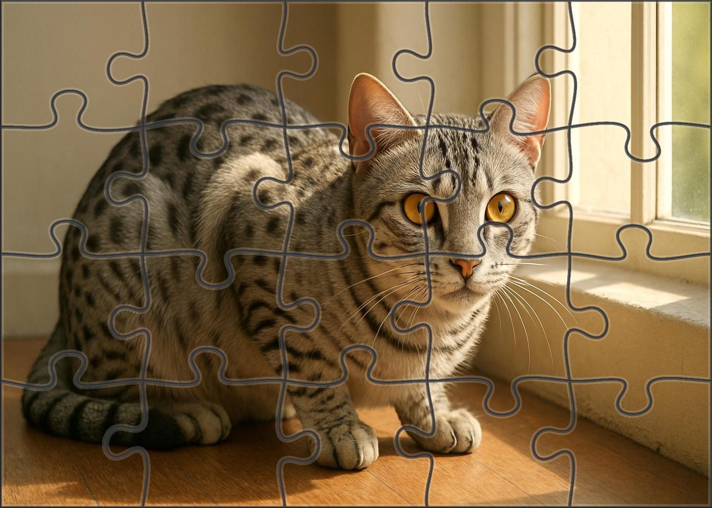Silver Ripple Shimmering Silver-spotted Shorthaired With Curious Nature 200 Piece Puzzle
